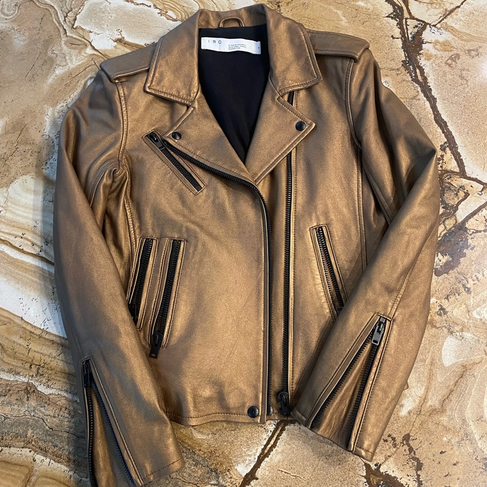 IRO leather moto jacket, size 38, like new!